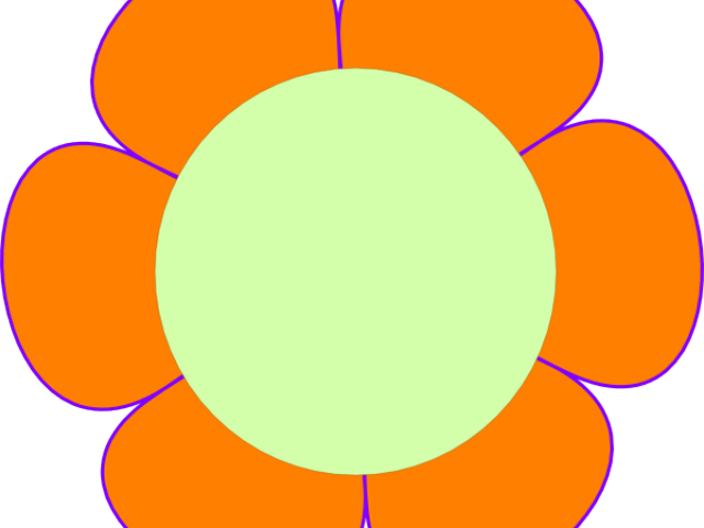 Orange Flower Clipart Large Flower - Big Flowers Clipart (640x480)