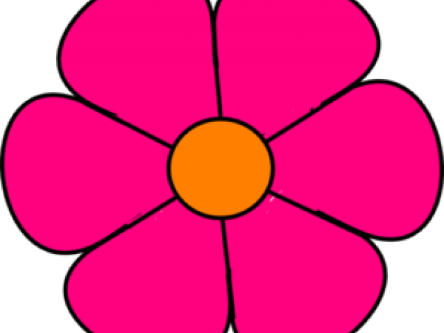 Orange Flower Clipart Dark Pink Flower - Pink Flower Clip Art (640x480)