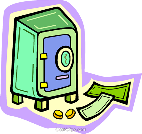 Safe Vault Royalty Free Vector Clip Art Illustration - Petty Cash Icon (480x454)
