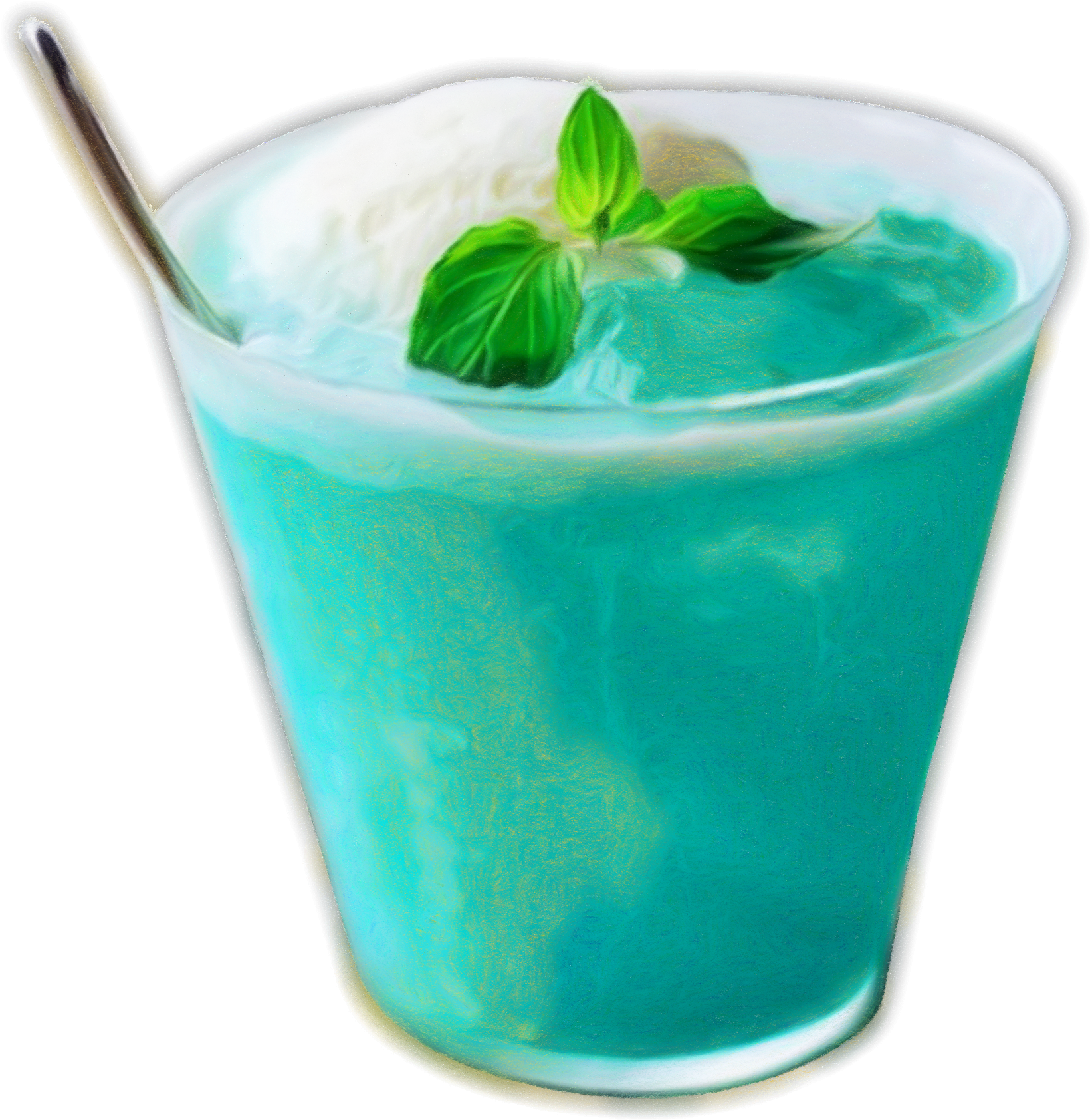 Hand Painted Mint Ice Cream Dessert Png And Psd - Blue Lagoon (2000x2000)