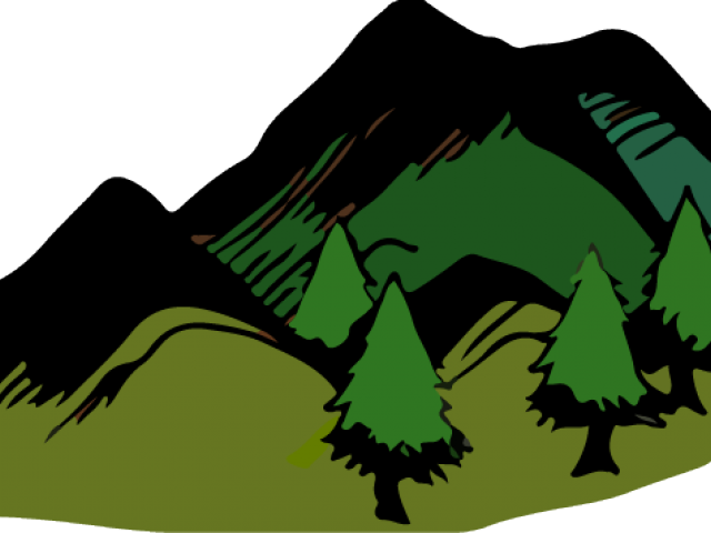 Mountains Clipart - Black And White Mountain Drawing (640x480)