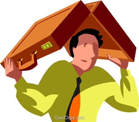 Man Hiding Under His Briefcase Royalty Free Vector - Illustration (480x423)