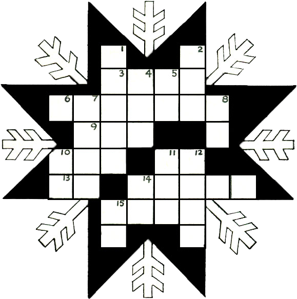 Puzzle Clipart Crossword - Snowflake Crossword Puzzle (594x647)