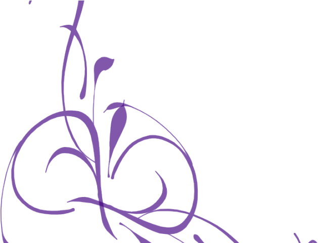 Purple Rose Clipart Flower Line - Clipart Floral Borders Png (629x481)