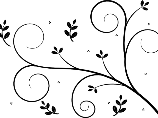 Line Art Clipart Floral - Design For Project Drawing (640x480)