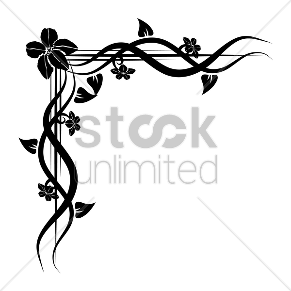 Corner Floral Design Png (600x600)