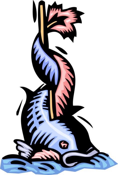 Vector Illustration Of Sea Serpent Fish - Vector Illustration Of Sea Serpent Fish (473x700)