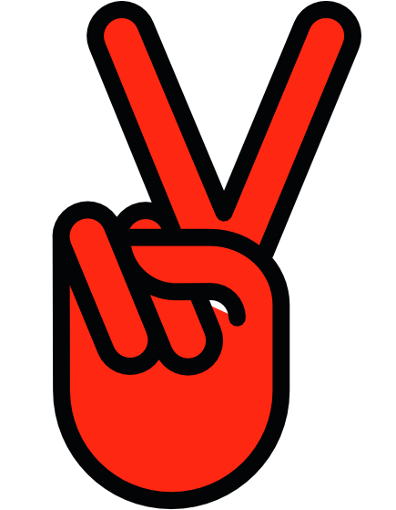 Peace Symbol Clipart Finger - Peace Hand Sign Red (444x575)