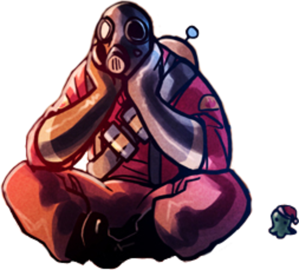 Pyro Sitting Down - Tf2 Sitting Pyro (600x543)