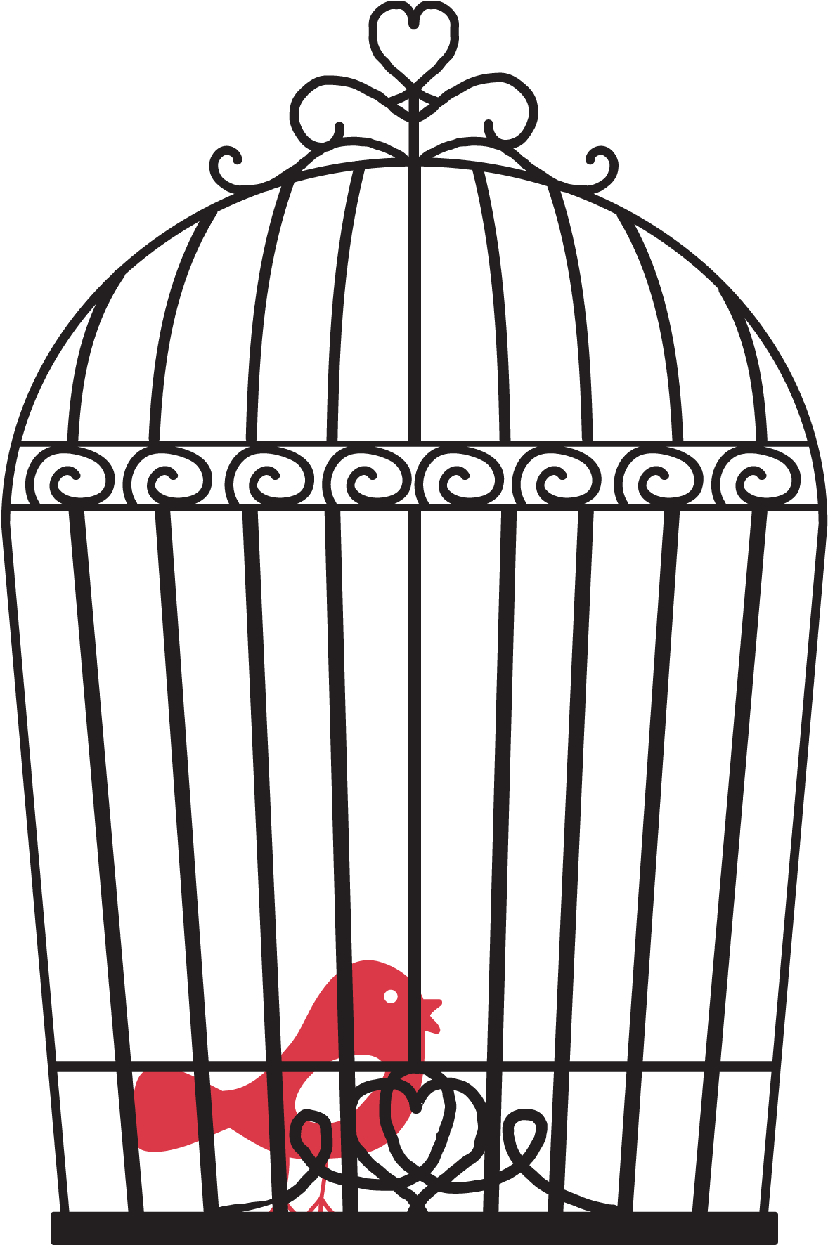 Bird In Cage Png Svg Freeuse Library - Clip Art (1178x1772)