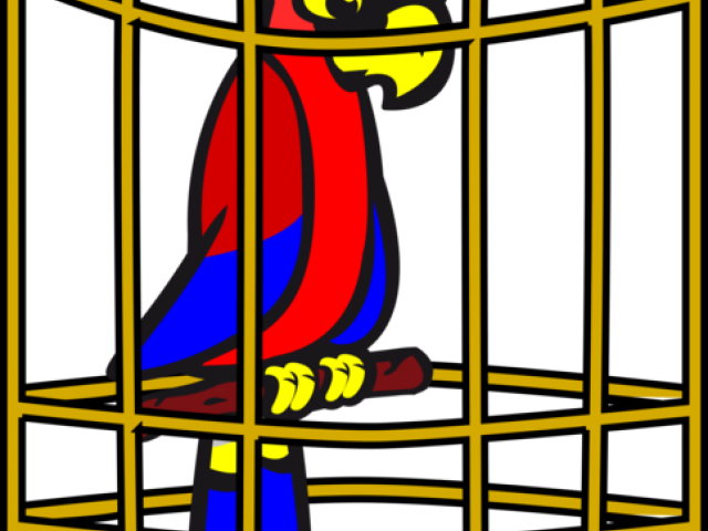Birdcage Clipart Animal Cage - Bird In Cage Clipart (640x480)