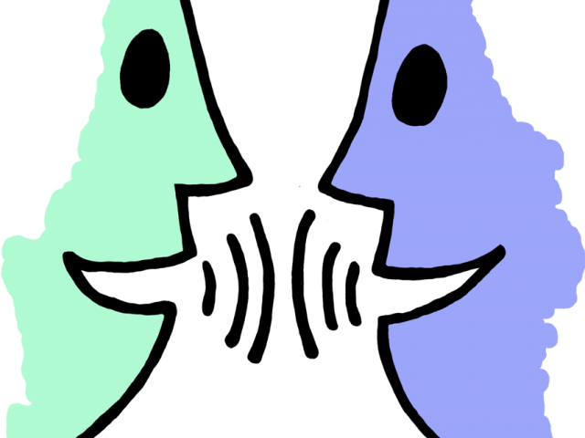 Pair Clipart Teacher Student Conversation - People Talking Clipart (640x480)
