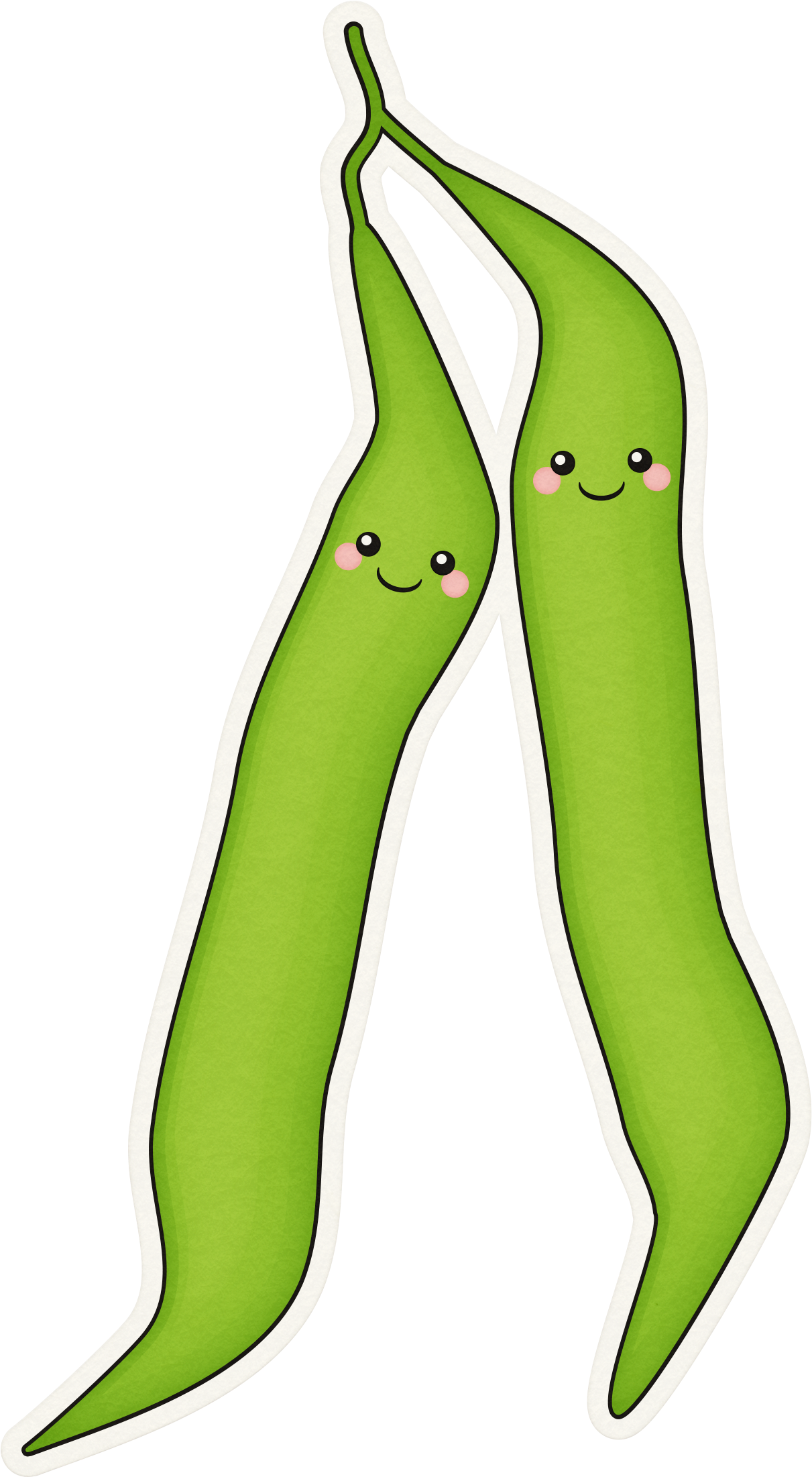 Cute Green Bean Clipart (1220x2211)