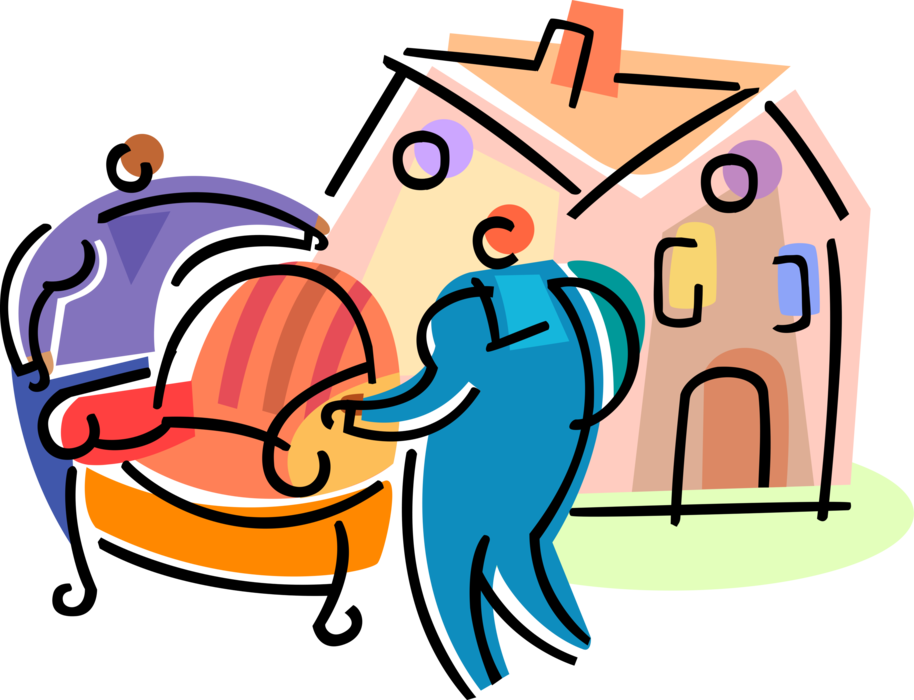 Vector Illustration Of Handymen Home Moving Company - Vector Illustration Of Handymen Home Moving Company (914x700)