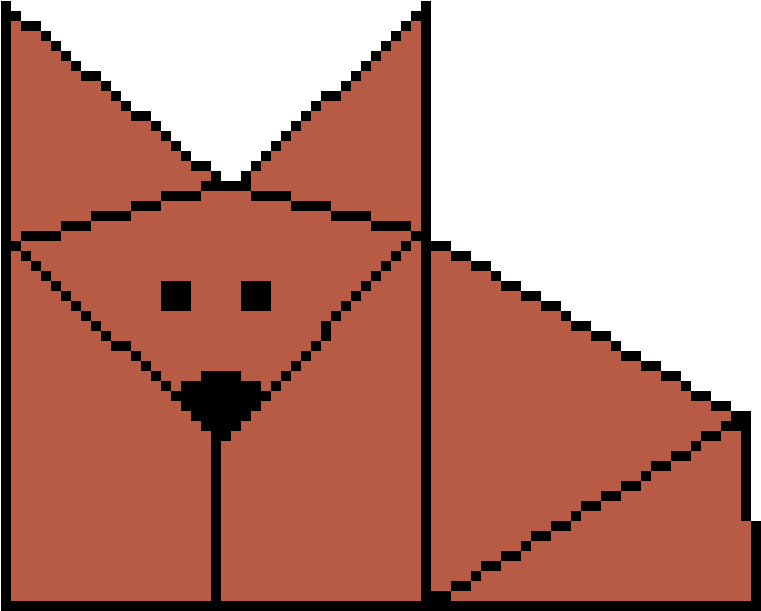 Origami Fox - Hello Pixel Art Horse (860x650)