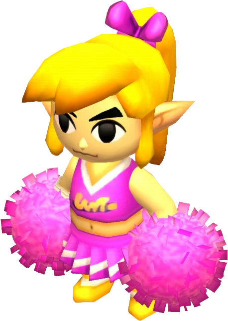 Tfh Link Cheer Outfit Model - Triforce Heroes Link Cheerleader (458x644)