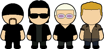 U2 Clipart - Cartoon Band (526x250)