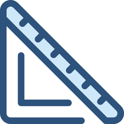 Geometry, Rulers, Set Square Icon - Measure Blue Icon (512x512)