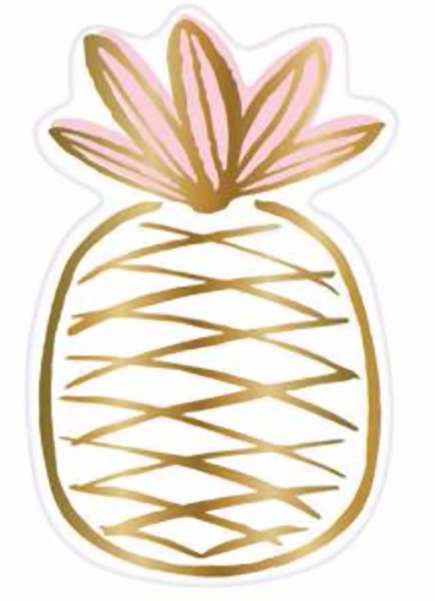 Gold Pineapple Transparent (600x600)