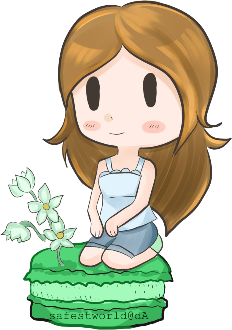 Macaron Clipart Chibi - Chibi On Their Knees (1024x1271)