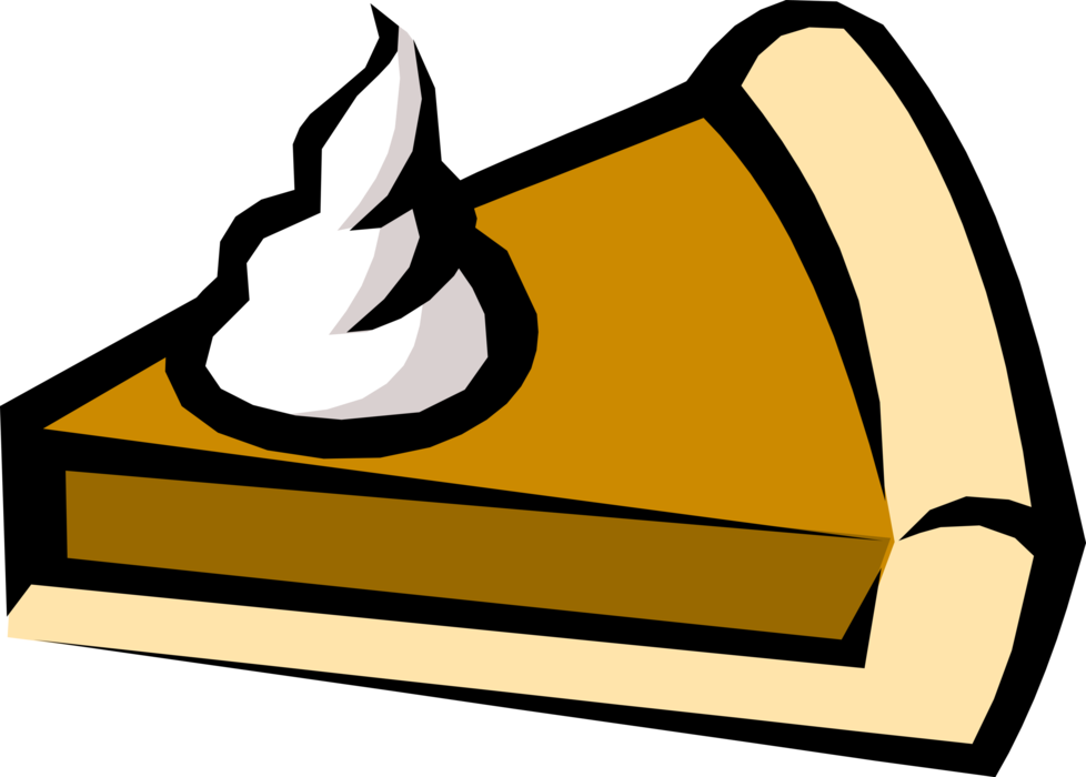 Vector Illustration Of Sweet Dessert Pumpkin Pie With - Cartoon Slice Of Pie (978x700)
