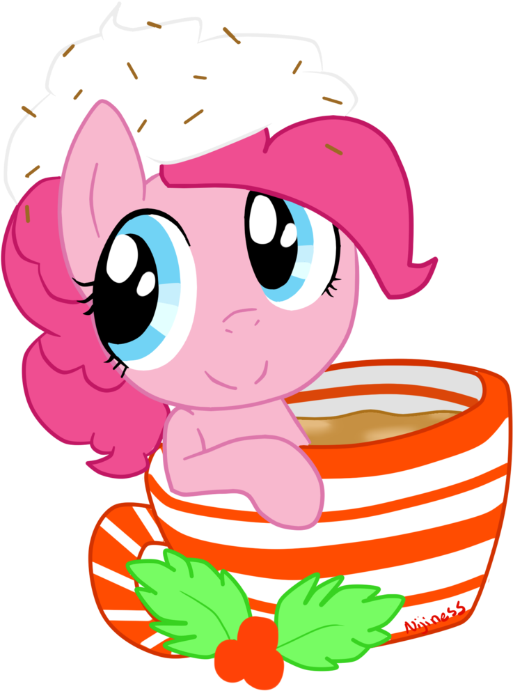Nijiness, Cup, Pinkie Pie, Safe, Solo, Whipped Cream - Cartoon (872x1024)