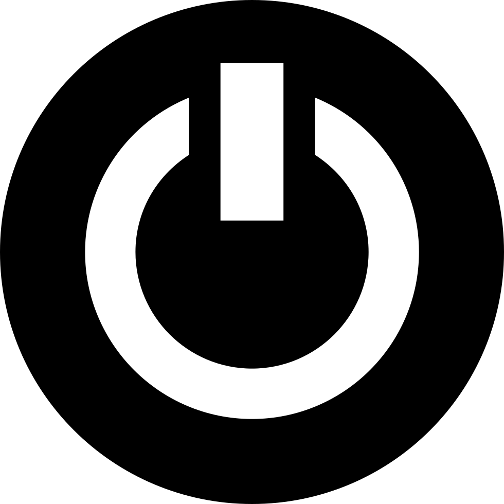 Power Symbol In A Circle In Black And White Svg Png - Icono Blanco Y Negro (980x980)