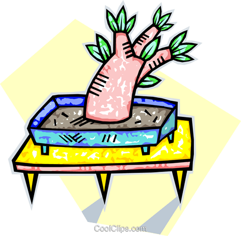 An Exotic Miniature Tree Royalty Free Vector Clip Art - An Exotic Miniature Tree Royalty Free Vector Clip Art (480x470)