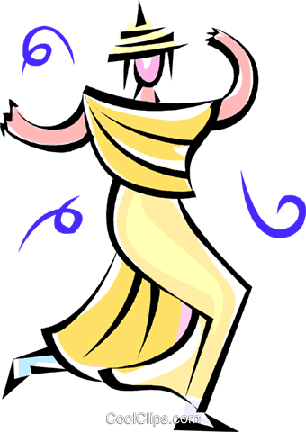 Exotic Female Dancer Royalty Free Vector Clip Art Illustration - Cartoon (340x480)
