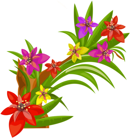 Free Png Download Exotic Flowers Decoration Clipart - Flowers Decoration Images Png (480x494)