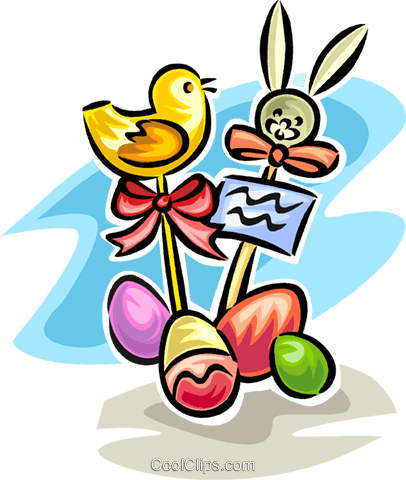 Easter Eggs, Bunnies And Chicks Royalty Free Vector - Easter Eggs, Bunnies And Chicks Royalty Free Vector (406x480)