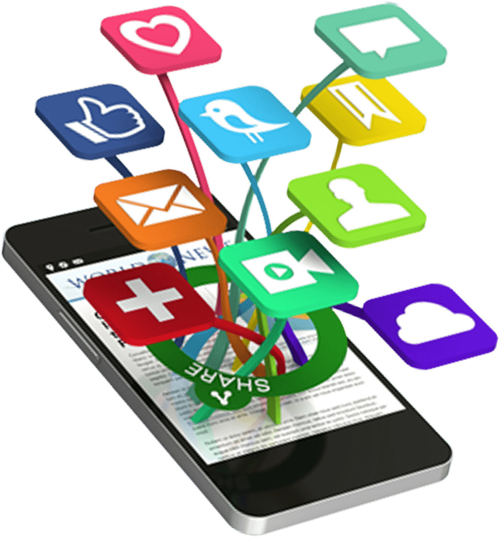 Social Media Cell Phone Photo Clipart - Phone Social Media Png (1018x1108)
