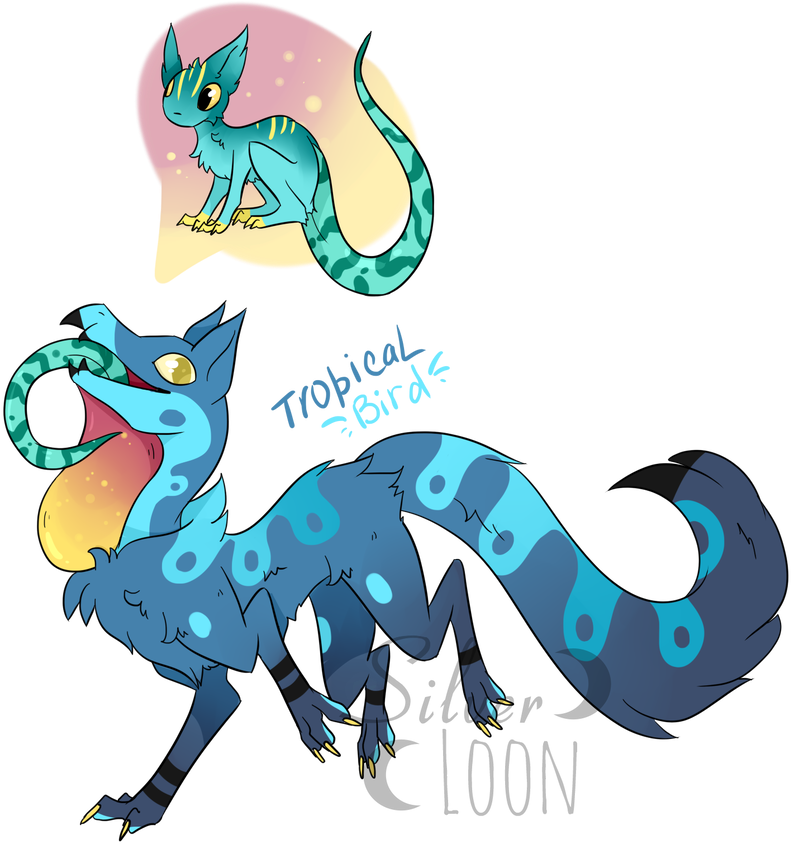 [21] Tropical Bird By Carriersandabso - Cartoon (842x949)