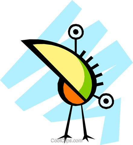 Tropical Bird Royalty Free Vector Clip Art Illustration - Circle (441x480)