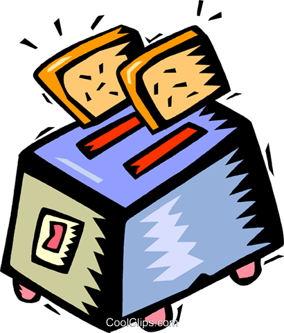 Toaster With Two Pieces Of Toast Royalty Free Vector - Toaster With Two Pieces Of Toast Royalty Free Vector (410x480)