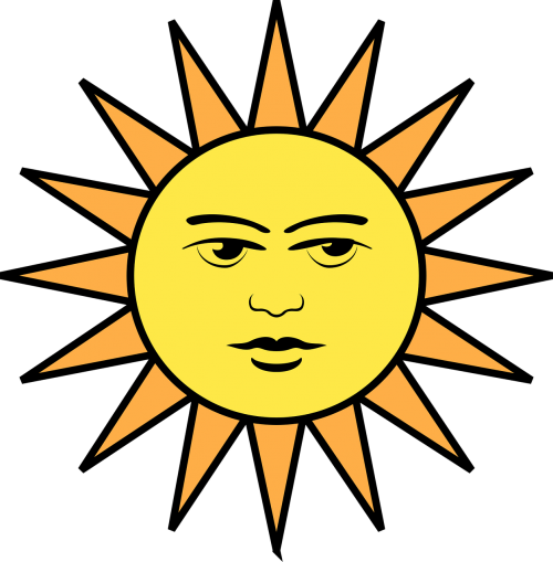 Vector Graphics - Clip Art Picture Of Sun (500x509)