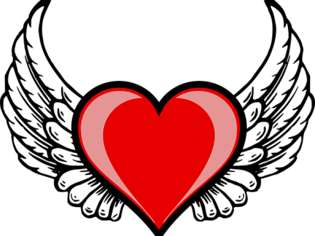 Cupid Clipart Wing - Love Heart With Wings (640x480)