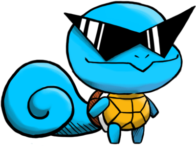 , - Chibi Squirtle With Sunglasses (400x312)