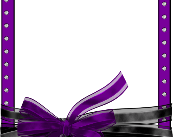 Purple Flower Clipart Ribbon - Transparent Diamond Frames Png (640x480)