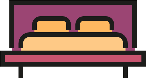 Bedroom Clipart Purple Bedroom - Transparent Background Bed Icon (512x512)