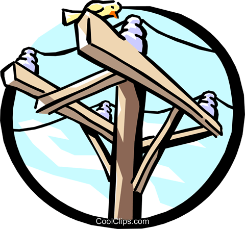 Hydro Pole Royalty Free Vector Clip Art Illustration - Hydro Pole Royalty Free Vector Clip Art Illustration (480x449)