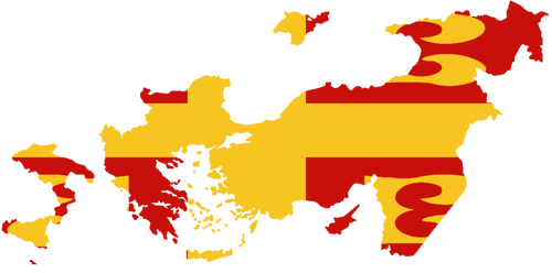 Hashashin619 42 29 Flag Map - Byzantine Empire Flag Map (500x248)