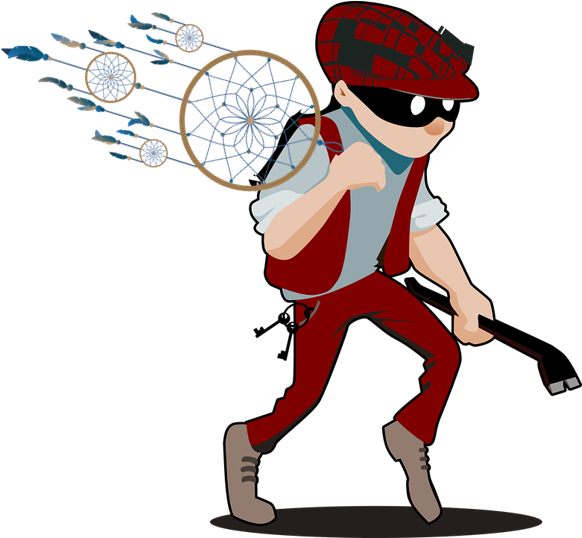 Stop The Dream Thieves Midlife Podcast From School - Partners In Crime Cartoon (621x584)