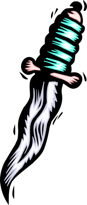 Vector Illustration Of Middle Ages Medieval Knife Weapon - Illustration (297x700)