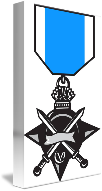 Military Medal Of Bravery Crossed Swords By Aloysius - Emblem (346x650)