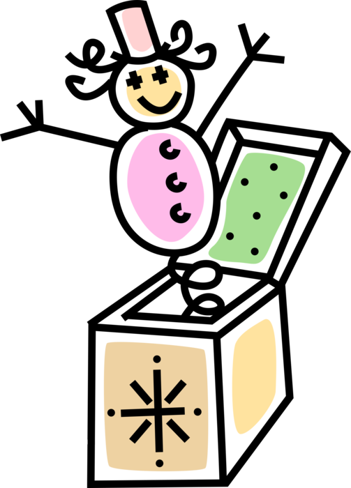 Vector Illustration Of Jack In The Box Children's Toy - Vector Illustration Of Jack In The Box Children's Toy (503x700)