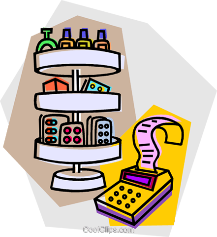 Drug Store Royalty Free Vector Clip Art Illustration - Drug Store (441x480)