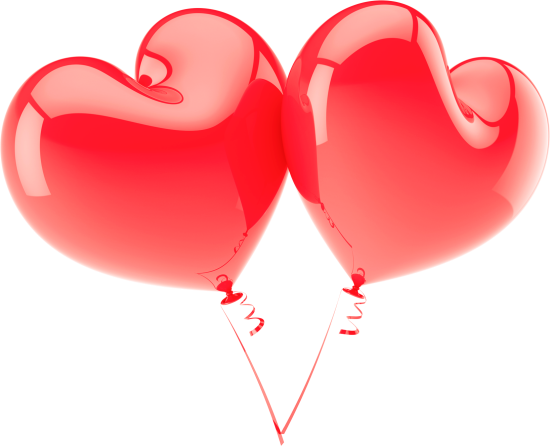 Heart Shapes, Balloons, Clip Art, Tube, Globes, Balloon, - Happy Birthday 3d Images For Love (550x446)