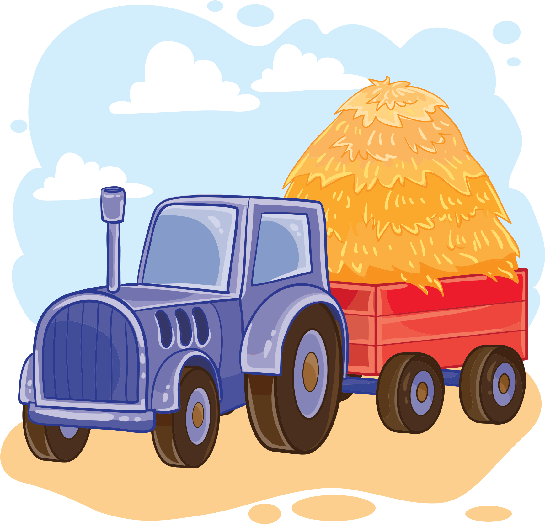 Download - Tractor Trolley Cartoon (2048x2048)