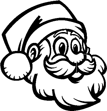 A Santa Face Coloring Page - Santa Head Cartoon (600x470)